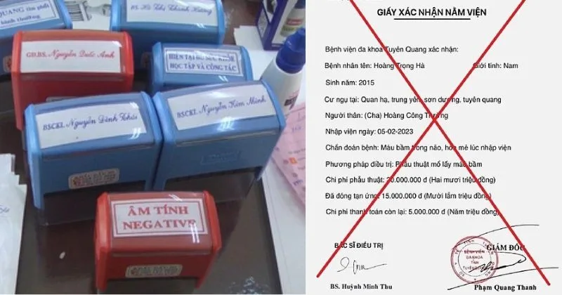 Nhiều cá nhân làm giả giấy tờ bệnh viện với mục đích trục lợi cá nhân, lừa đảo.